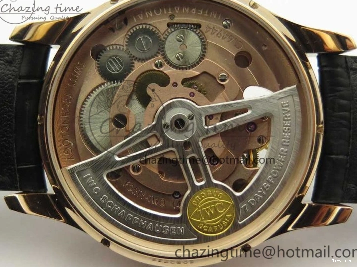 MIROTIME 0116 Portuguese Tourbillon IW5046 RG ZF Best Edition Gray Dial on Black Leather Strap SmoothTexture 7142